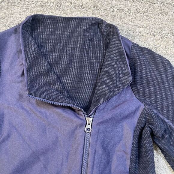 Lululemon Purple Fitted Athletic Zip Up Asymmetrical Jacket - Picture 3 of 6